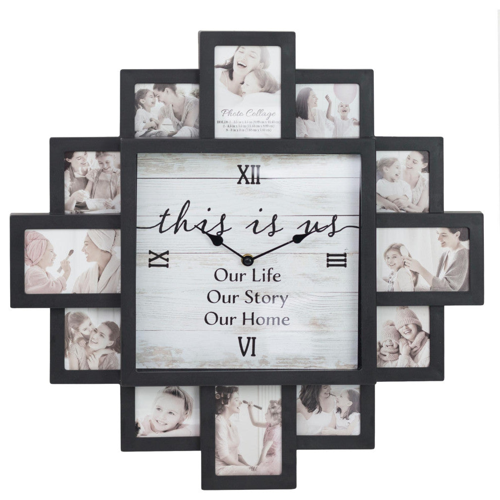 Farmhouse Shabby-Chic "This Is Us" Picture Frame Collage Wall Clock