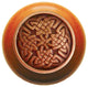 Celtic Isles Wood Knob, Antique Brass, Cherry Wood Finish, Antique Copper