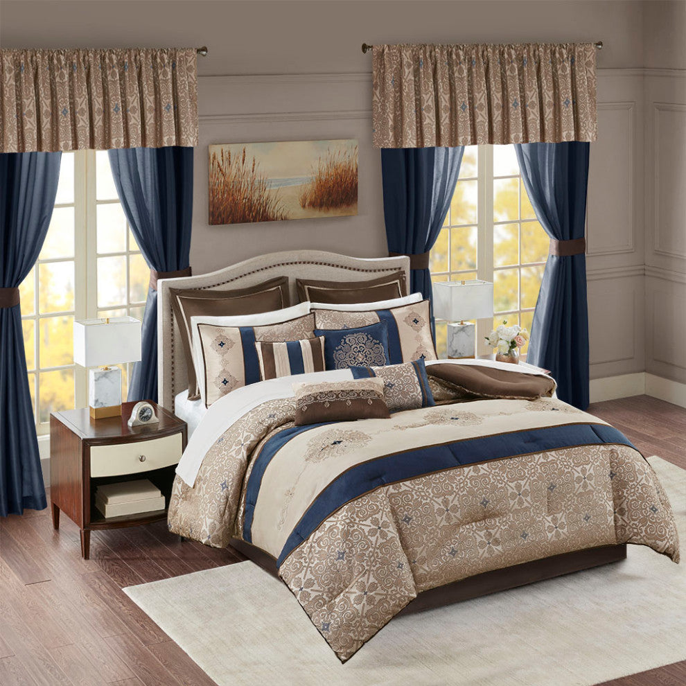Madison Park Essentials Delaney 24-Piece Room-in-a-Bag Comforter Set