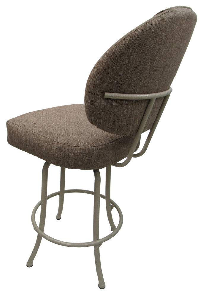 Swivel Counter Bar Stool, Basin Beige, Beige Metal Frame, 26"