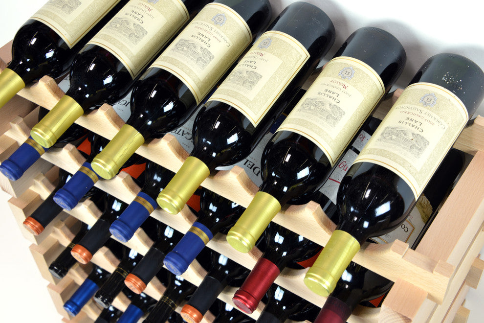 6 Bottle Across Stackable Modular Wine Rack 24-72 Bottles, 36 Bottles 6 Rows