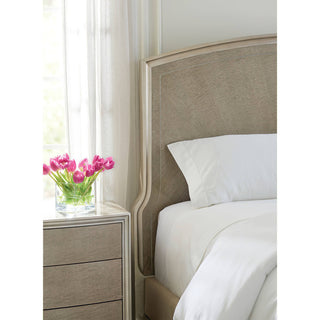 Art Deco Style Silver Curly Veneer King Bed