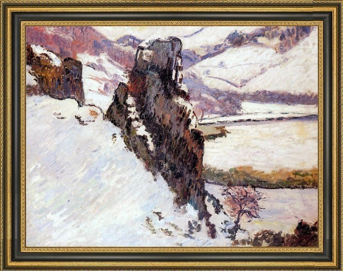 Armand Guillaumin Landscape The Creuse in The Snow Framed Canvas Print, 21"x28"