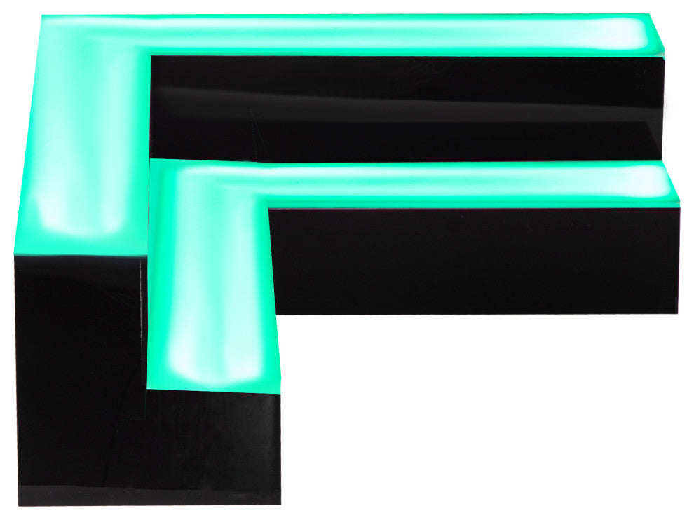 VEVOR Corner LED Liquor Bottle Display Shelf Lighted Glowing Shelf 20" 2-Step