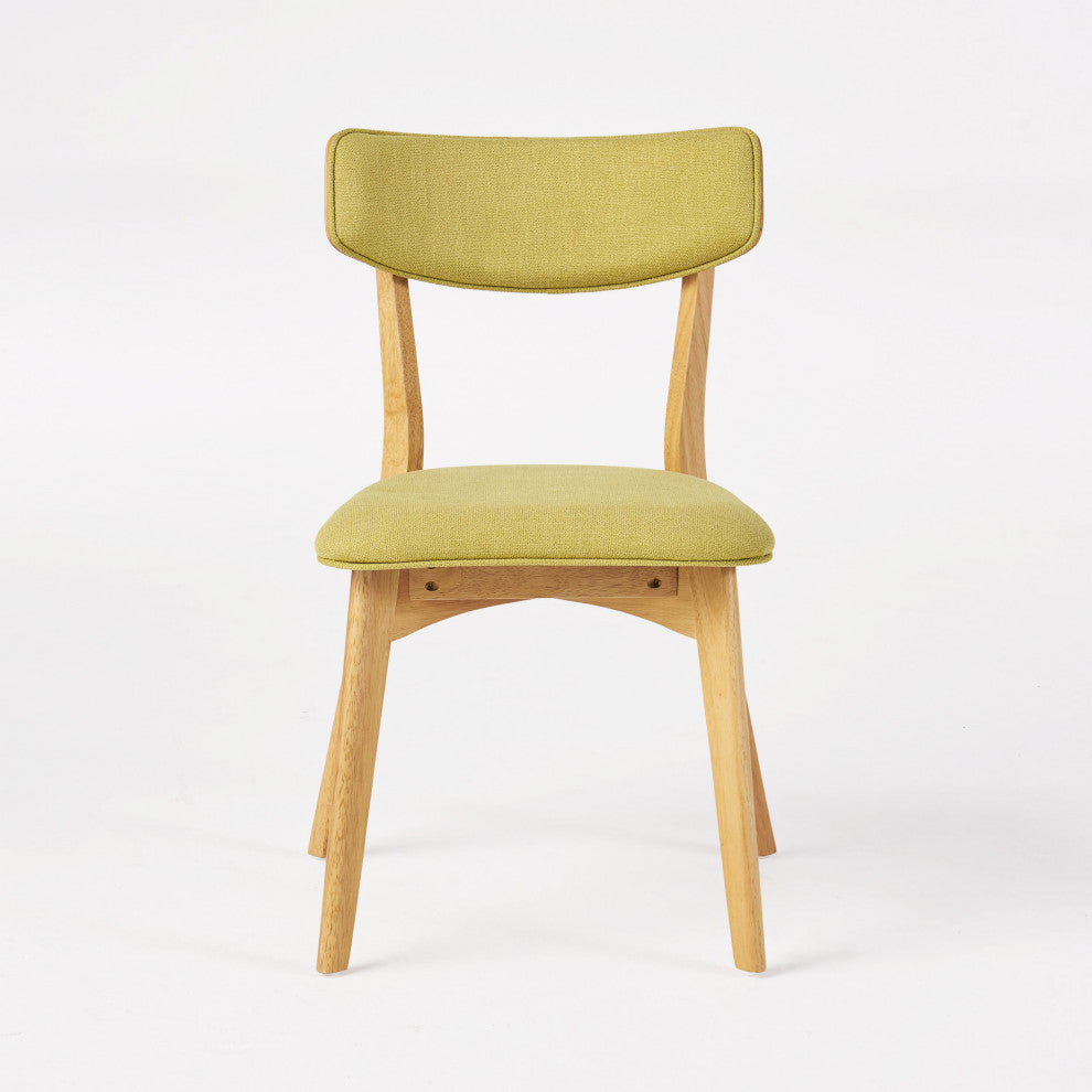 GDF Studio 5-Piece Nasseen Mid Century Wood Dining Set, Green Tea