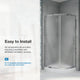 Ove Decors Breeze Shower Kit, Frosted Panels and Base, Chrome, 34"
