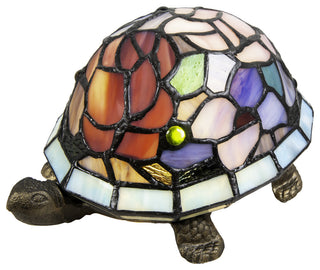 Toto Turtle Floral Tiffany Accent Lamp