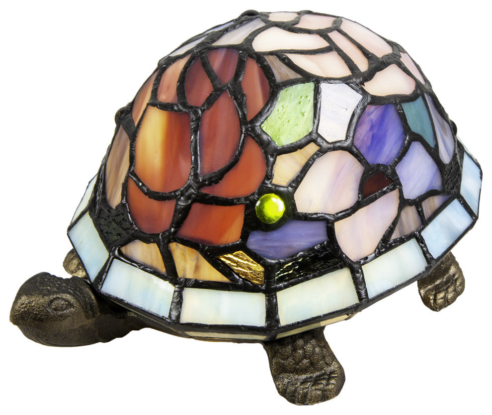 Toto Turtle Floral Tiffany Accent Lamp
