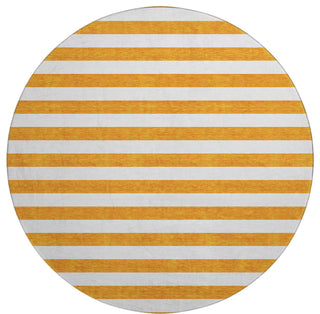 Premium Machine Washable Mayfield AMF528 Orange 8' x 8' Round Rug