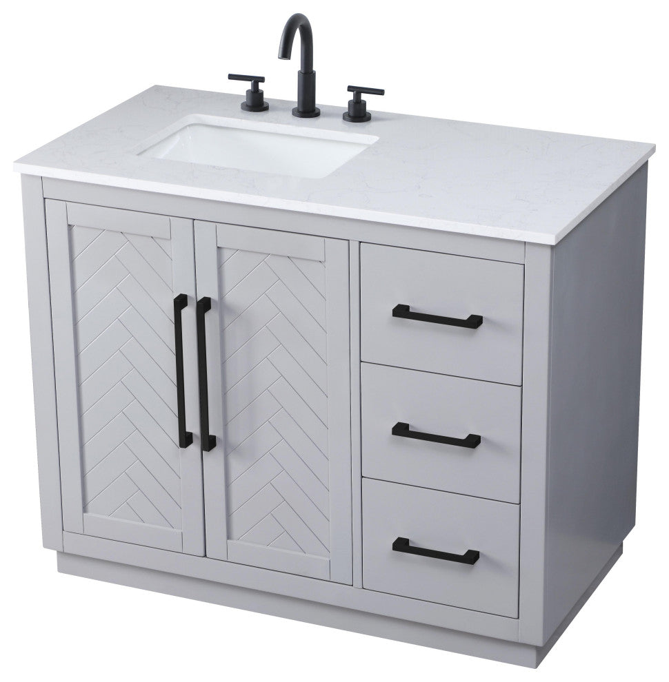 Home Living 42" Single Bathroom Vanity, Grey