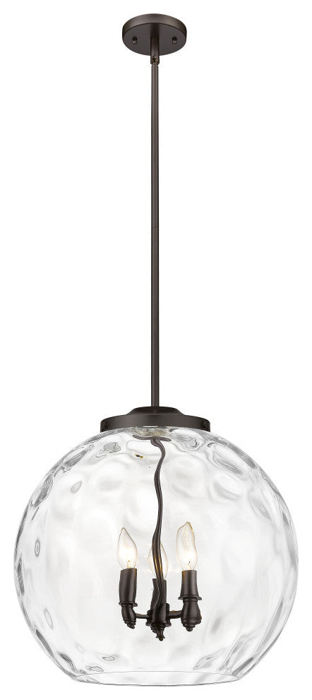 Athens Water Glass Pendant, Oil Rubbed Bronze, Clear Water Glass