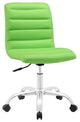 Bright Green Ripple Armless Mid Back Vinyl Office Chair