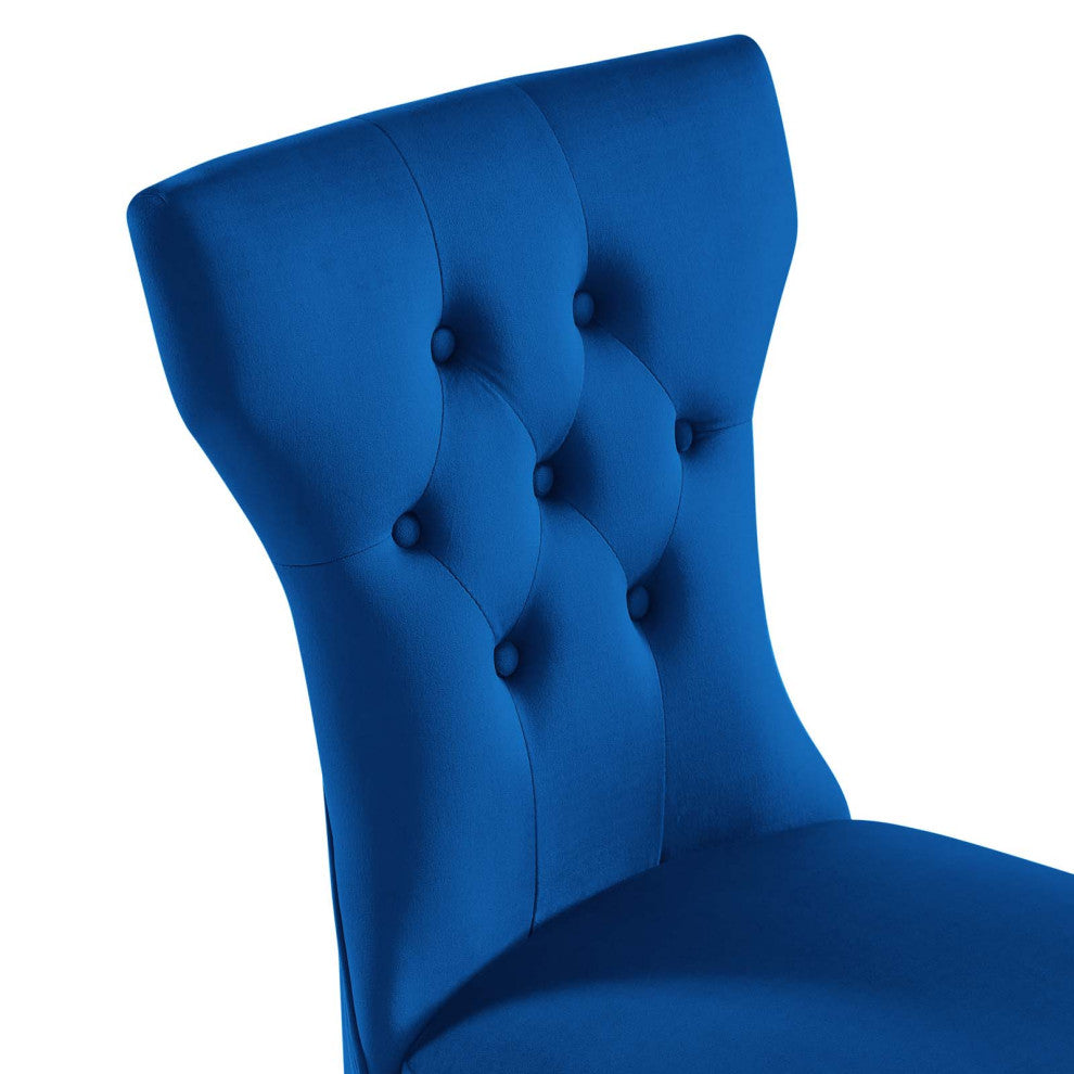 Silhouette Performance Velvet Dining Chairs, Set of 2, Navy