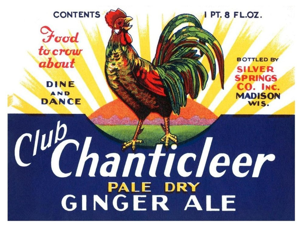 "Club Chanticleer Pale Dry Ginger Ale" Print by Vintage Booze Labels, 46"x35"