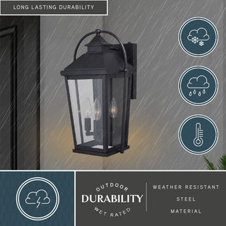 Lexington 9.5"W Outdoor Wall Light Textured Black