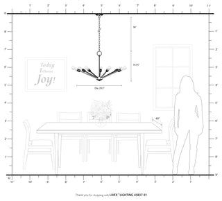 Livex Lighting Prague 7 Light Brushed Nickel With Black Accent Chandelier