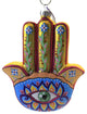Holiday Ornament Hamsa Hand Glass Ayin Hara Evil Eye Faith Belief Go4113 Gold