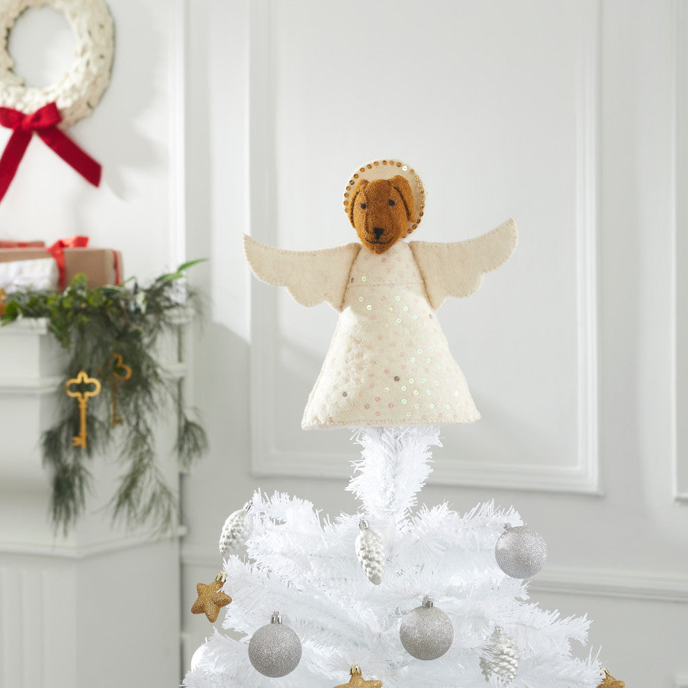 Brown Angel Christmas Tree Topper