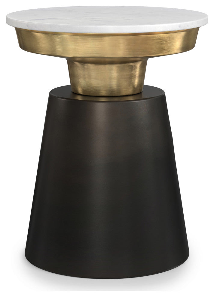 Jaxine Side Table, Black, Gold