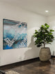 "White Boats Docked" Painting Print on Wrapped Canvas, 32"x32"