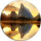 Vermillion Lake Sunrise In Banff Park, Landscape Round Artwork, 23"