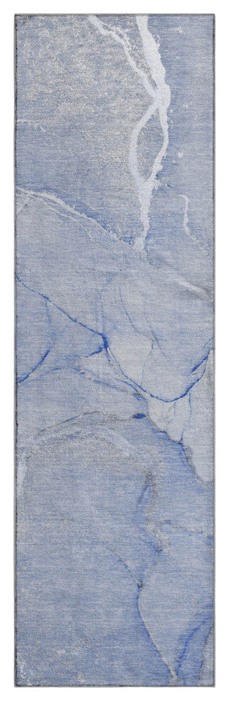 Premium Machine Washable Mayfield AMF510 Blue 2'3" x 7'6" Runner Rug