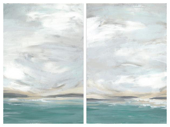 2-Piece "Seafoam Vista" Diptych Set, 80"x60"