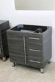 Windbay 30" Free Standing Vanity, Dark Grey, White Stone Countertop