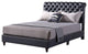 Princeton Tufted Upholstered Faux Leather Bed, Black, Full