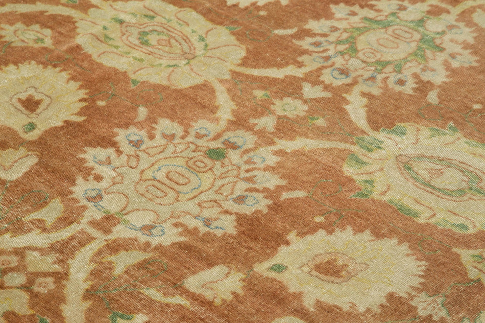 Rug N Carpet - Handmade Oriental 8' 10" x 12' 2" Wool Oushak Area Rug