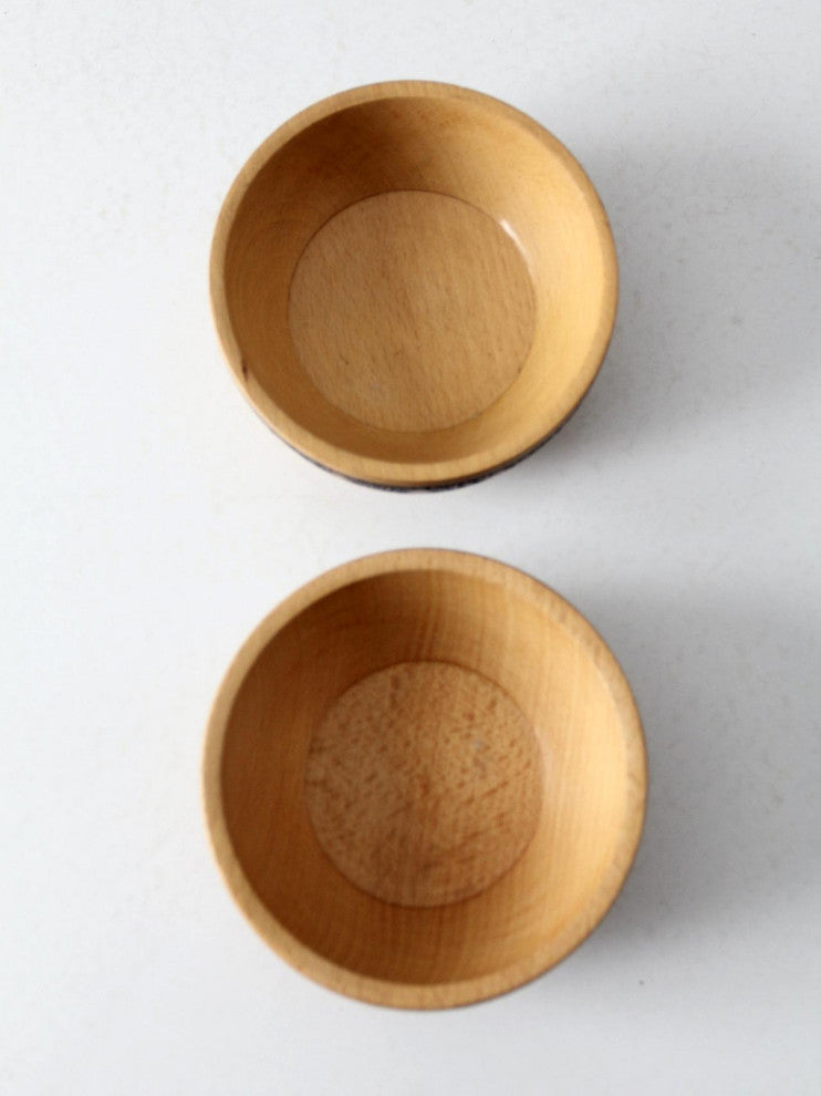 Consigned, Vintage Wooden Bowls Pair
