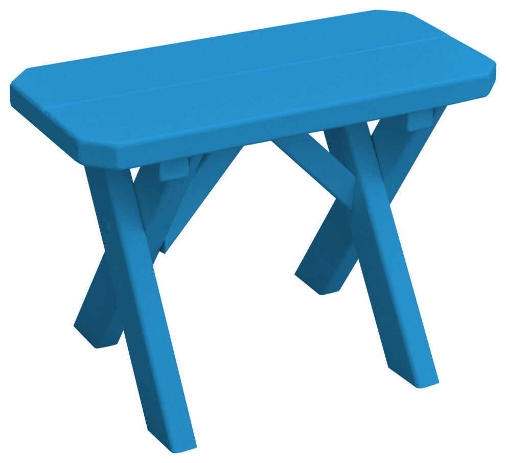 Pine Cross-Leg Bench, Caribbean Blue, 2 Foot