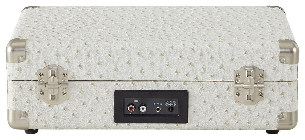 Cruiser Plus Record Player In White Ostrich