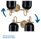 Dalton Collection 15" 2-Light Vintage Brass Matte Black Bath Vanity Light