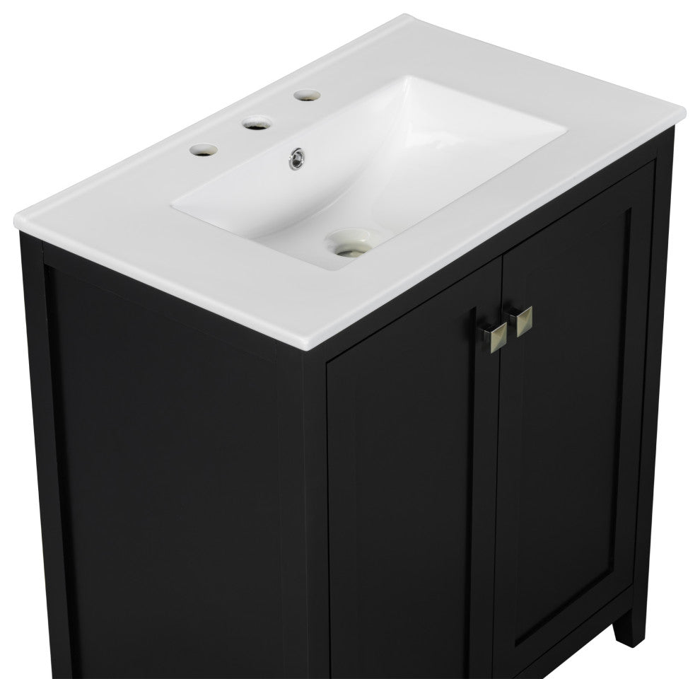 30 Inch Freestanding Bathroom Vanity with Ceramic Sink
