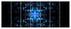 Blue Butterfly Pattern on Black, Abstract Art on Canvas, 83"x32", 7 Panels