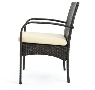 GDF Studio 7-Piece Zakynthos Wicker and Wood Dining Set