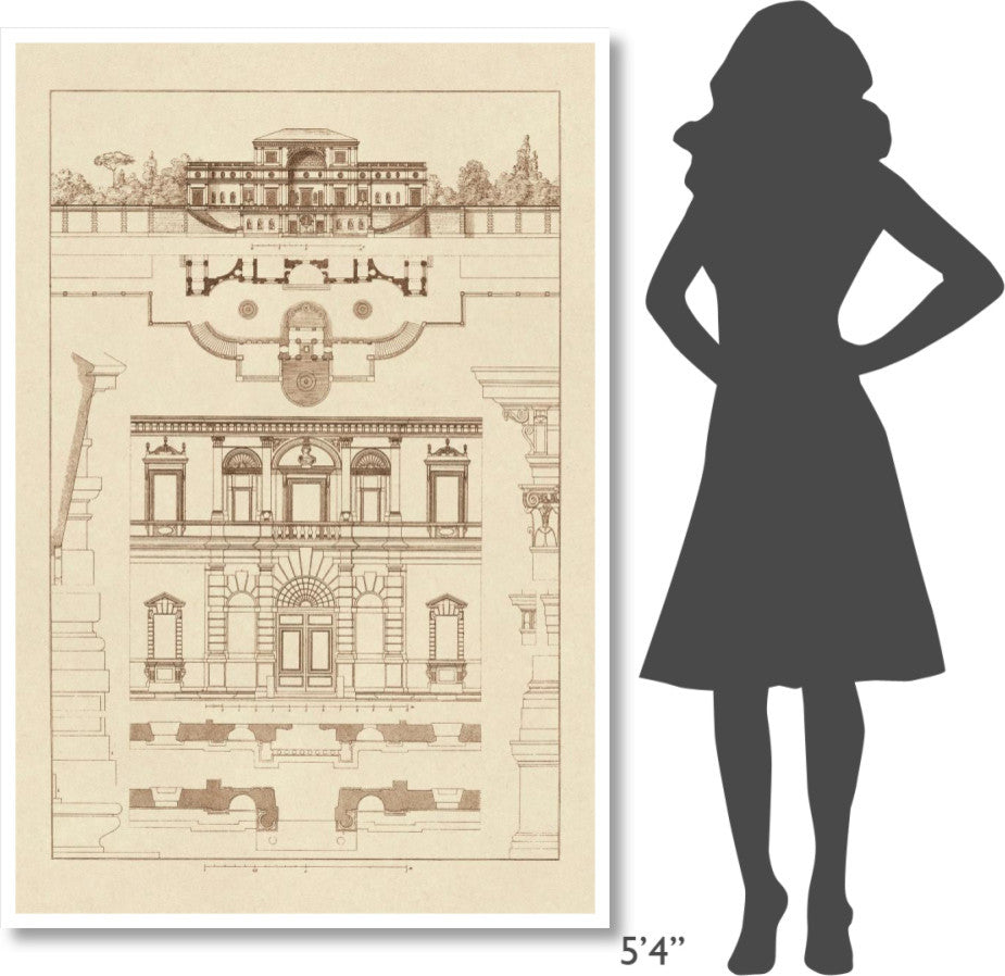 "Villa Sacchetti, Villa Papa Giulio at Rome" Paper Print by J. Buhlmann, 42"x62"