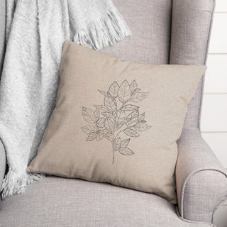 Sketched Leaf Bundle 3 20"x20" Spun Poly Pillow
