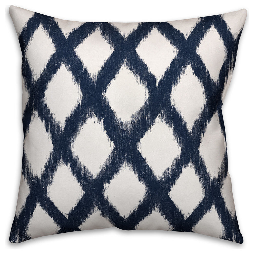 Navy Diamond Pattern 16x16 Spun Poly Pillow Cover