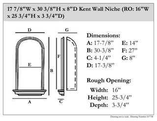 Kent Wall Niche (RO: 16"W x 25 3/4"H x 3 3/4"D)