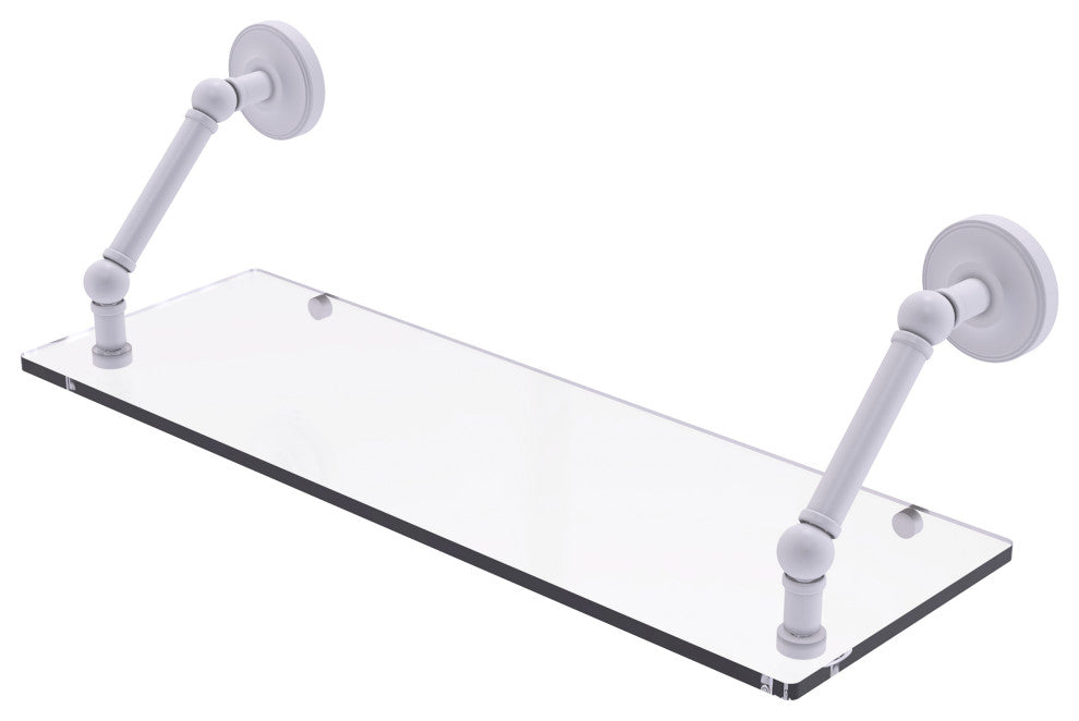 Prestige Regal 24" Floating Glass Shelf, Matte White
