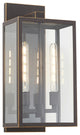 Bronzed Black Stainless Steel Outdoor Wall Sconce With Clear Glass