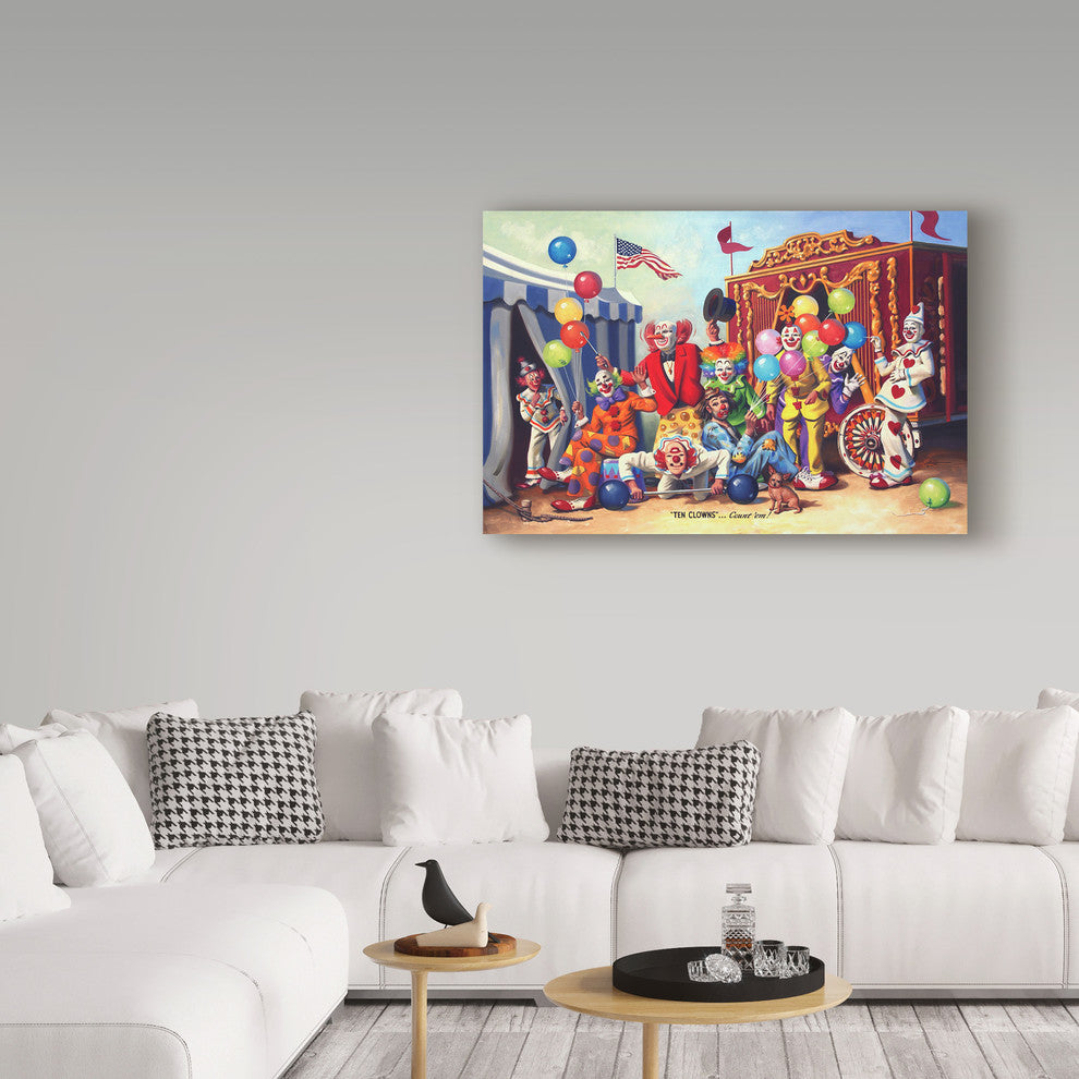 "Ten Clowns" by D. Rusty Rust, Canvas Art