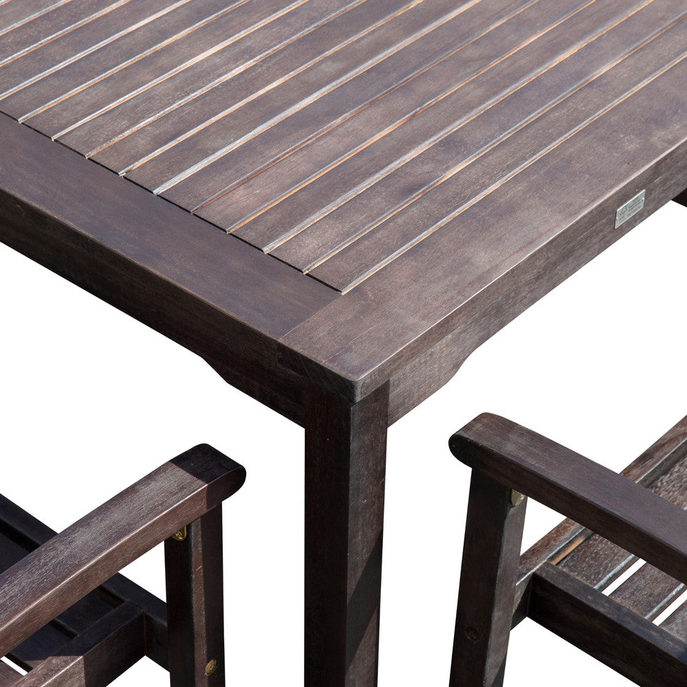 DTY Outdoor Living Leadville 5-Piece Eucalyptus Dining Set, Espresso