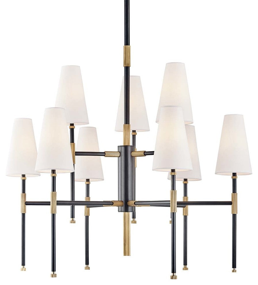 Bowery 9-Light Two-Tier Chandelier, Aged Old Bronze