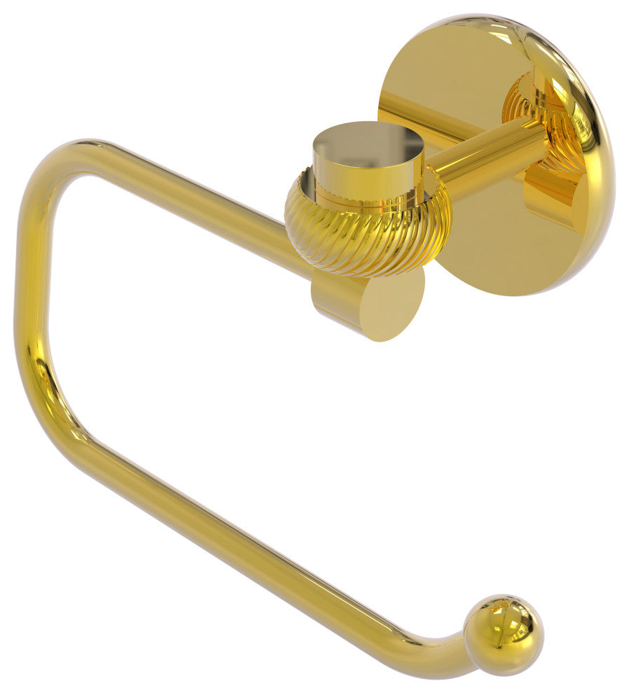 Satellite Orbit One Euro Twist Accent Toilet Tissue Holder, Polished Brass