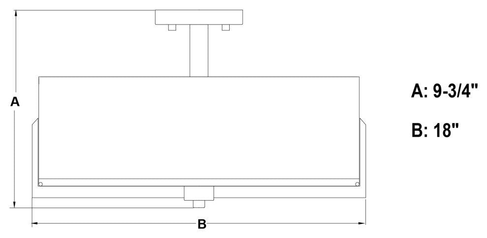 Surrey 18" 4 Light Semi-Flush Mount Natural Brass