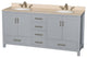 Wyndham WCS141472DGYIVUNOMXX 72 inch Vanity in Gray with Ivory Marble and Round