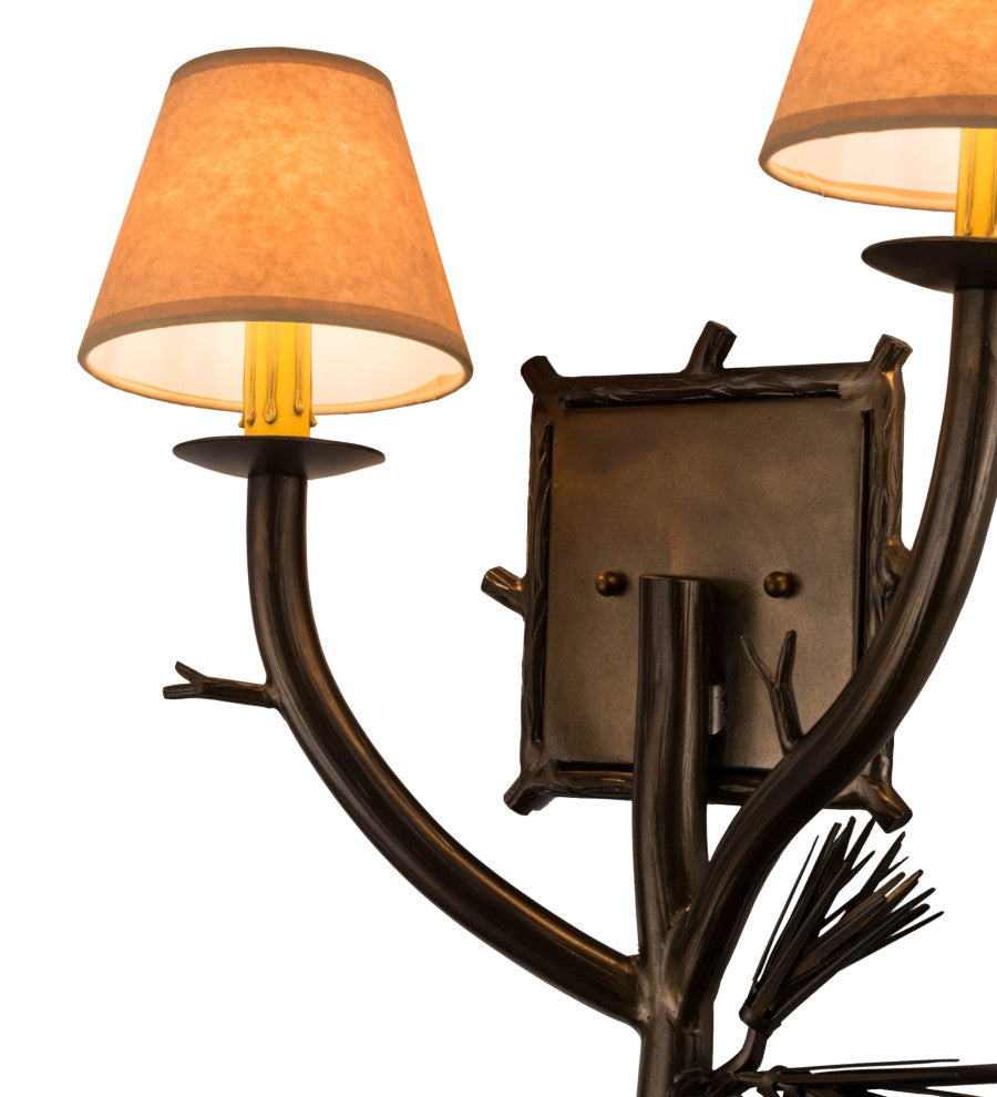 16 Wide Lone Pine 2 Light Right Wall Sconce